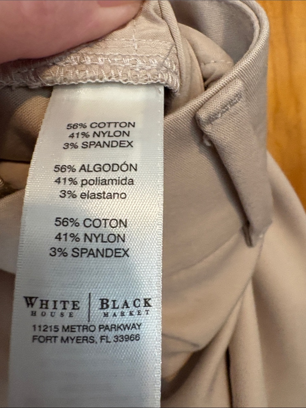 White House Black Market Perfect Form Straight Crop Pants - Beige - Size 10 - Picture 5 of 8